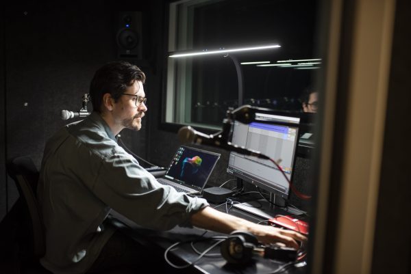 Person working in the Recording Studio.