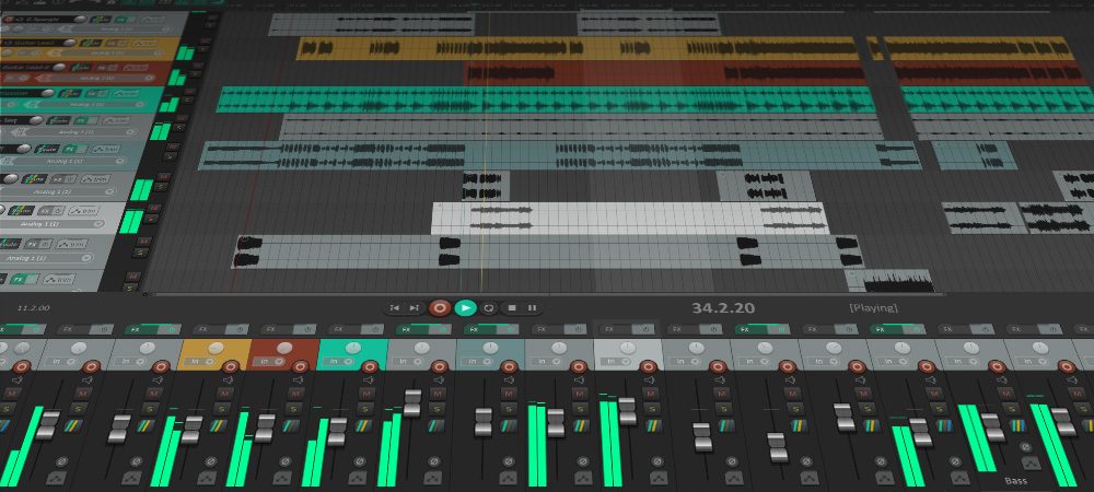 Reaper Digital Audio Workstation project in use on a computer screen.